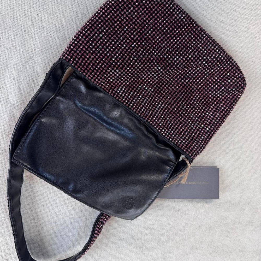 Pink Rhinestone Shoulder Bag NWT Y2K McBling Glam 2000s Expressions NYC - Picture 7 of 8